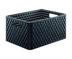Rotho - Cesta mediana (37 x 28 x 19 cm), color negro