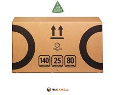 TeleCajas® | Caja de Cartón para Bicicleta Adulto | Doble Pared - Dobles Solapas - Asas Laterales | Cartón Reforzado | Medidas: 140 x25 x 80 cms