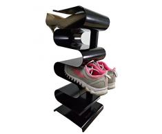 Vertical de 6 niveles de zapato de pie estante de soporte solo organizador de almacenamiento protector de espacio para zapatos zapatillas tacones botas sandalias zapatillas y estante para llaves libros plumas monedas papelería