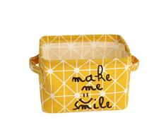 Dooxi Cuadrado Caja de Almacenamiento Plegable Caja de Almacenamiento de Tela Mesa Organizador Cajón de Tela con Mangos y Patrones