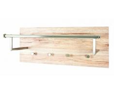 Haku Möbel 42901 Perchero De Pared Acero/DM Acabado Inox/Roble San Remo 28 x 75 x 30 cm