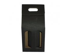 Unidades 20 caja negra porta botella (2 botellas) estuche de cartón ondulado Black Box for Bottles de papel