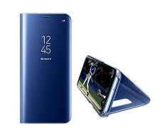 EMAXELERS Galaxy S8 Plus Funda, Funda Samsung Galaxy S8 Plus Espejo Caja de Maquillaje con Marco de Cuero de la PU Flip Protectora de Cuerpo Completo para Samsung Galaxy S8 Plus Mirror PU : Blue
