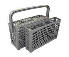 La cesta de cubiertos original 2 en 1 universal para todos los lavavajillas conexión estable divisible de 23 x 8,5 + 4,5 x 13,5 cm plástico reforzado resistente al calor.