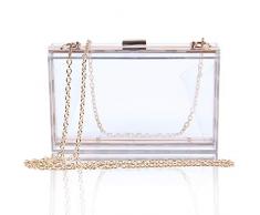 EVEOUT Mujeres Acrílico Moda Transparente Embragues de la Noche, Acrílico París Perfume Forma/Caja Transparente Bolso de la Jalea de la Cruz del Cuerpo del Bolso del Monedero de Las Señoras Regalo