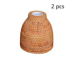 Quskto Rattan Cesta del almacenaje, Ratán pequeño Vaso de Almacenamiento for baño Decorativo Juego de 2 Inicio del Organizador del almacenaje (Color : Natural, Size : 8x9.5cm)