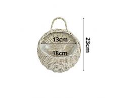 Hearthrousy Hecho a Mano Contenedor Florero Canasta de Mimbre Colgante de Maceta Home Garden Decoración de Pared 1823cm / 3037cm