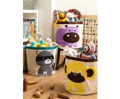 3 Sprouts Mapache - Cesta para juguetes, unisex