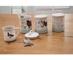 Kitchencraft Apple granja Mano Gabby de ganso cerÃ¡mica hermÃ©tico tarro de almacenaje, 10,5Â x 17,5Â cm (4Â x 7)Â âÂ crema/verde, piedra, multicolor, 10,5Â x 10,5Â x 17,5Â cm