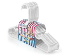 Hangerworld - Perchas De Plástico para Niños con Barra, Color Blanco, 29 cm, 40 Unidades