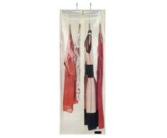 Hangeworld Funda Protectora de Ropa con Ganchos para Colgar en el Riel y Barra Integrada para Perchas