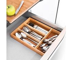 Relaxdays Bandeja para Cubiertos, Madera, marrÃ³n