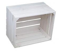 Kit de 4 Sólido Caja de Fruta Cajón de Manzana Caja de Vino de la región de altes Land 49 x 42 x 31cm - Nuevo Blanco 2 X sin 2X Flameado Transversal