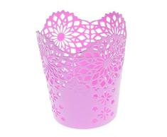 La Imitación Creativa Rattan Hollow Pen Holder Plastic Estudiante De Escritorio De Oficina Caja De Almacenamiento De Artículos De Papelería Cesta De Almacenamiento (Color : Purple)