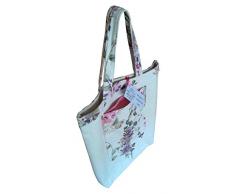 Bolso de tela plegable tote bag, tiene bolsillo doble, embalado en caja de cartón kraft ideal para regalo. Bolso para compras. Bolsa para el mercado. Bolso casual para mujer.