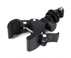 Abrazadera del Manillar de la cámara de Bicicleta, Clip Giratorio del Manillar de la Motocicleta de la Bicicleta 360 ° en el Soporte de la Abrazadera para la cámara GoPro