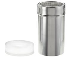 Fackelmann 42910 - Bote con Tapa de Rejilla (Acero Inoxidable, 7 x 13 cm)