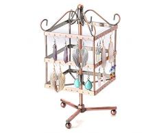 Ruikey Soporte De Joyería Giratoria Soportes para Joyas Soporte De Metal para Joyas Soporte De Exhibición De La Joyería Organizador De Pendientes Colgador Expositor para Joyas(Marrón)