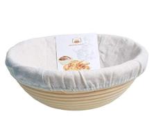 zhtao Banneton Redondo Brotform Fermentación Canasta De Ratán Pan De Campo Canasta De Ratán Redonda Canasta De Prueba De Pan Cestas De Prueba De Pan 23 * 8.5 + cubierta de tela/ 1 * blanco