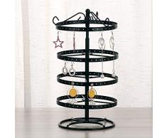 Chytaii Soporte de Exhibición de Joyería Estante de Pendiente Estante de Joyería Soporte Joyas Organizador de Pendientes Soporte Joyas Metal Regalo para Mujer Cuatro Pisos Redondo Giratorio