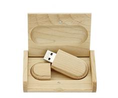 yaxiny 16 GB 3.0 de Arce Madera Unidad flash USB con caja de madera (16.0 GB)