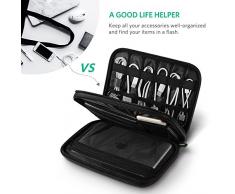 UGREEN Organizador de Cables, Organizador de Eletronica con Bolsillos Multifuncional, Organizador de Viaje Impermeable para 7.9 iPad Mini, Cargador, Kindle, Disco Duro, Powerbank, Pendrives,Tarjetas