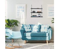 Relaxdays Estantería de Pared con 3 Niveles, Madera, Negro, 16 x 60 x 62 cm