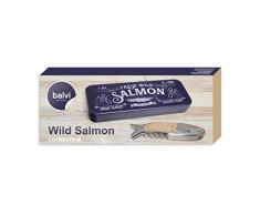 Balvi Sacacorchos Wild Salmon Abrebotellas y Navaja Multiusos con Caja metálica Acero/Madera