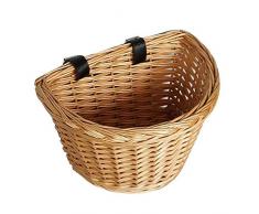 Canasta de Bicicleta para niños,Cesto de Bicicleta de Mimbre Canasta de Mimbre Tejida a Mano Canasta Delantera de Bicicleta Manillar Delantero Canasta de Bicicleta Cesta de la Compra de Bicicleta