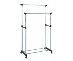 Haku Möbel 44732 Perchero con Ruedas Tubo de Acero/PVC Aluminio/Cromado/Gris