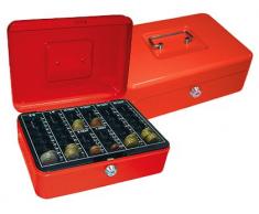 Caja caudales q-connect 10" 250x180x90 mm roja con portamonedas