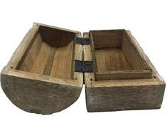 MarySkondo - Baúl de Madera Rectangular de Estilo Mandala, Hecha a Mano, Diseño Zen, 15x7,5 x7 (Turquesa)