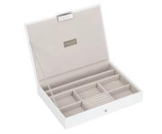 Stackers classic size |conjunto organizador de la joyería de 3 cajas, blanco con forro de terciopelo gris