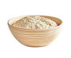 Suneste Natural Banneton Proofing Cesta, 10"/25cm Redondo Banneton Brotform para Pan y Masa, Gran Proving Rising Rattan Bowl para Artisan Pan Sourdough, Round-18 * 9cm, 18 * 9cm