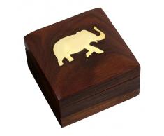 regalo de madera caja de joyería artesanal única por su tamaño: 7,62 x 7,62 x 5,08 cm.