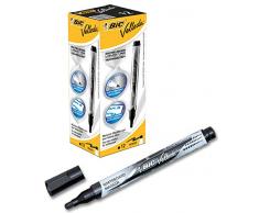BiC Velleda - Marcador de tinta líquida (borrado en seco, caja de 12 unidades) color negro