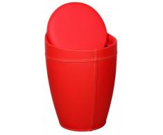 KadimaDesign Lucy Cesta cesto de la Ropa de lavandería, heces con la función, baño de Cuero Taburete de ser de Color Rojo