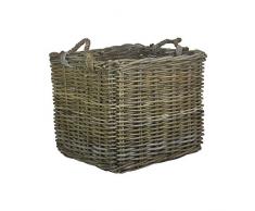 Red Hamper Canasta de Troncos de ratán Gris Cuadrado pequeño