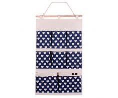 GudeHome Lino / algodón Tela puerta de la pared Organizador Vestidor bolsa de almacenamiento caso 8 bolsillos del organizador del hogar