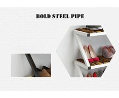 Estante Del Almacenamiento Del Zapato De Madera De 2 Niveles Soporte Blanco Para Las Botas Entrada Del Balcón Del Dormitorio Sostenedor Durable Y Durable Del Organizador Del Estante ( Color : White brown )