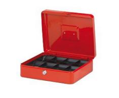 Maul - Caja para dinero (chapa de acero, tamaño 4: 300 x 245 x 90 mm), color rojo