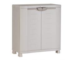 Plastiken M258517 - Medio Armario de Resina 2 estantes Space Saver 100 x 90 x 45 cm