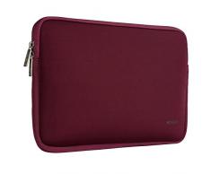 Mosiso repelente de agua de neopreno Funda bolsa de 13-13.3 pulgadas de ordenador portátil con pequeña caja para el cargador de MacBook, Vino Rojo