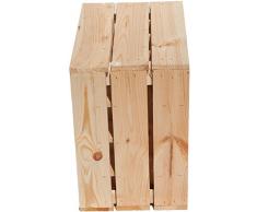 Botellero "16er blanco/natural/tamaños flameado 40 x 40 x 27 cm caja de estantería estante botellero vino accesorio de Apple caja/caja de vino, madera, Wine Rack " 16ER " Natural, 40x40x27cm