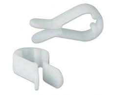 Hangerworld 100 Pinzas Clip para Perchas con Barra de Pantalón Antideslizantes de Plástico Blanco Faldas