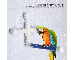 Perchas de Loros - Pájaros de plástico Parrot Stand Perch para la Ducha, Plataforma para Mascotas Pet Bird con ventosas