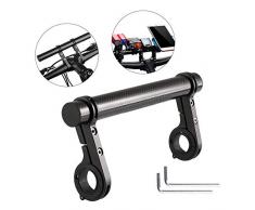 Yizhet Extensor de Manillar de Bicicleta Soporte de Montaje del Manillar de la Fibra de Carbono Extensor con Abrazaderas Dobles Extensión Accesorios para Bici