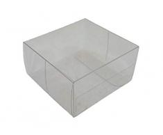 50 Piezas Caja PVC Transparente 6x6x3 cm Bolsas para Peladillas Matrimonio Ceremonia