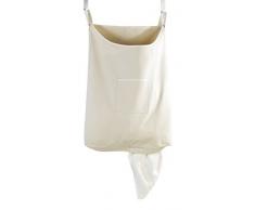 Wenko 62107100 Canguro - Cesto para la ropa sucia con la parte superior de la puerta, color beige, algodón, 52 x 10 x 81 cm