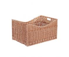 e-wicker24 Chimenea Cesta, Cesta, Cesta para leña de Mimbre Rectangular, Madera de Chimenea Cesta de Mimbre, Cesta de Mimbre en Chimenea Madera